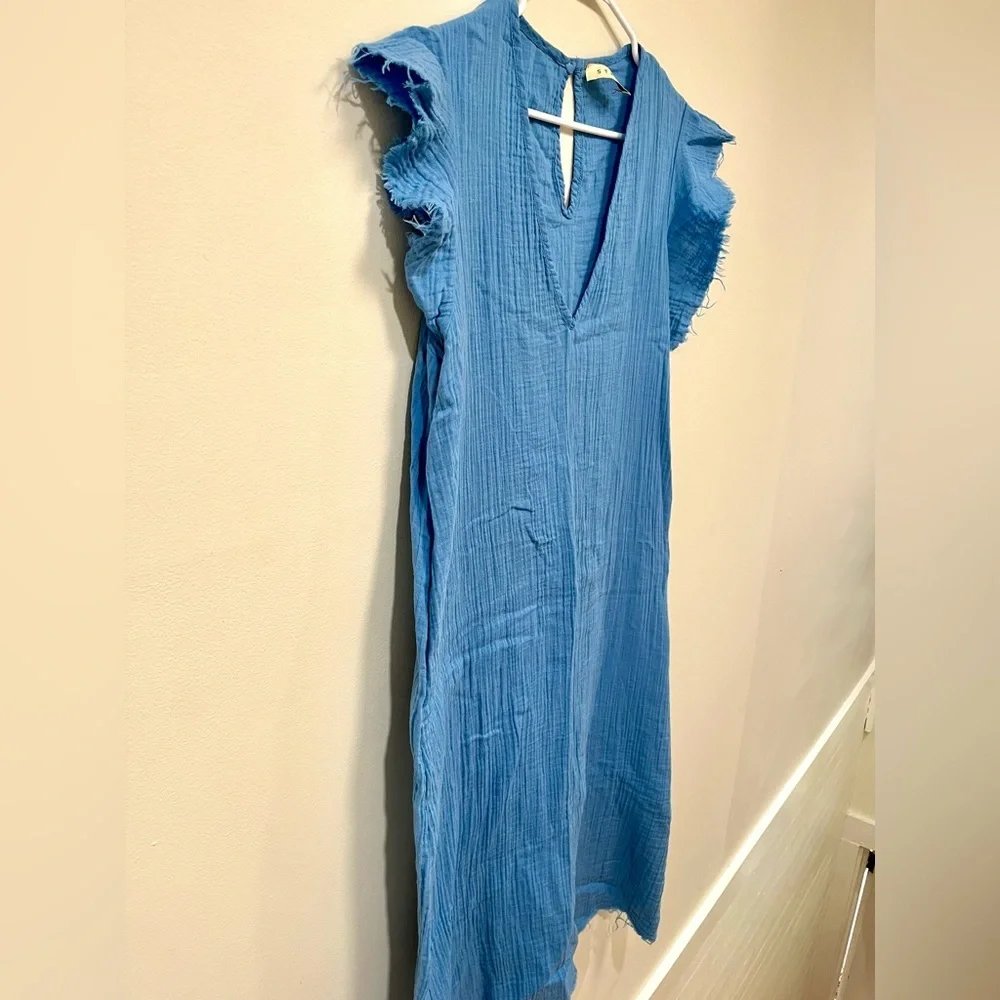 STARK X RUFFLE SLEEVE MIDI DRESS size Large